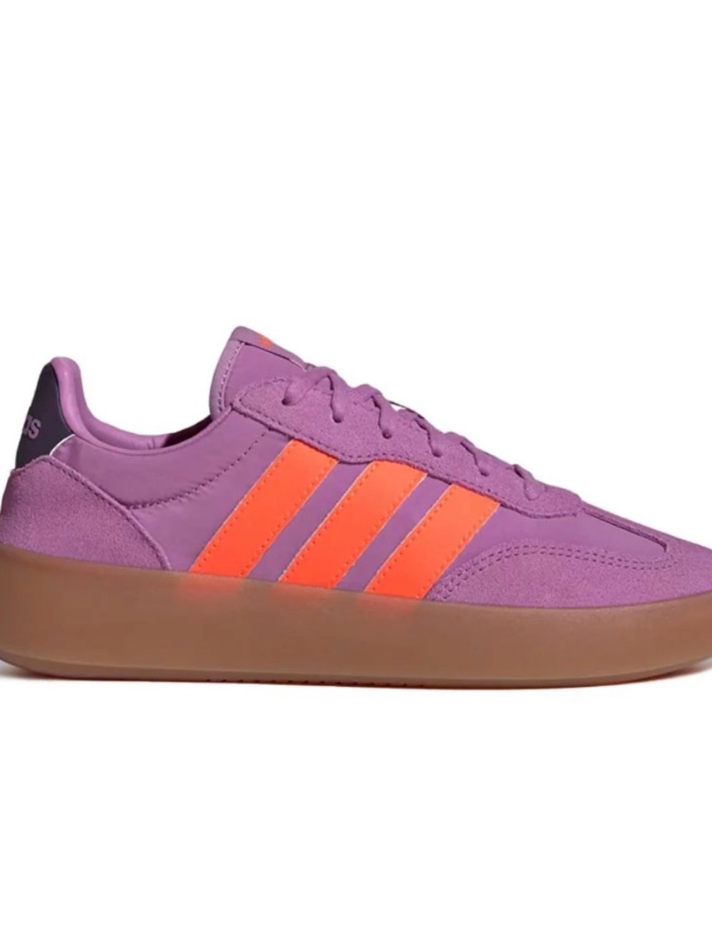 adidas Barreda Women's Sneaker in Purple with Orange Stripes 985999 - Picture 2 of 8